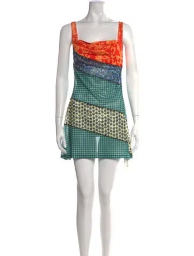 Pre-owned Miaou Printed Mini Dress In Multi