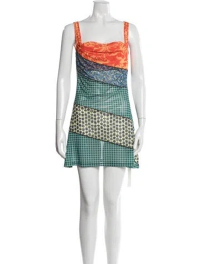 Pre-owned Miaou Printed Mini Dress In Multi