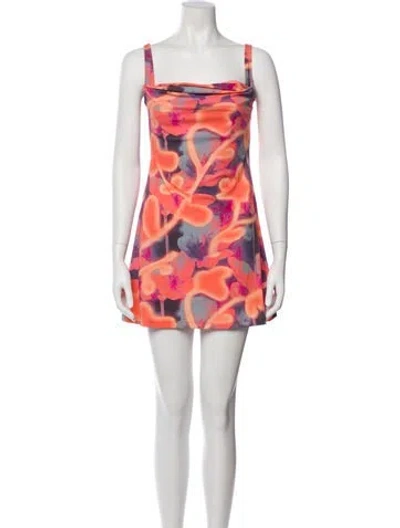 Pre-owned Miaou Printed Mini Dress In Orange