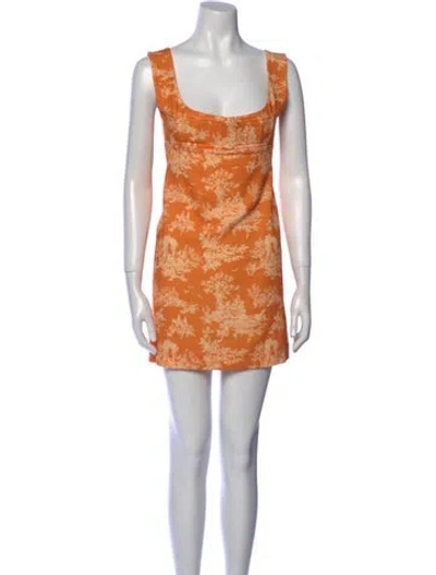 Pre-owned Miaou Printed Mini Dress In Orange