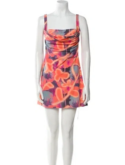 Pre-owned Miaou Printed Mini Dress In Orange