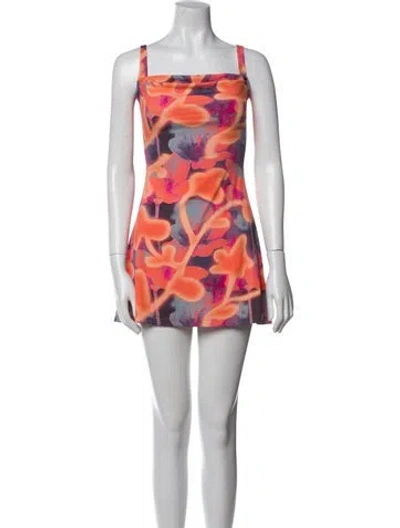 Pre-owned Miaou Printed Mini Dress In Orange