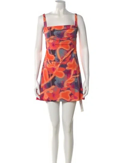Pre-owned Miaou Printed Mini Dress In Orange