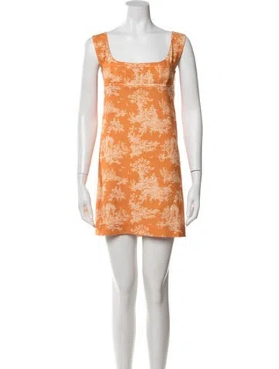 Pre-owned Miaou Printed Mini Dress In Orange