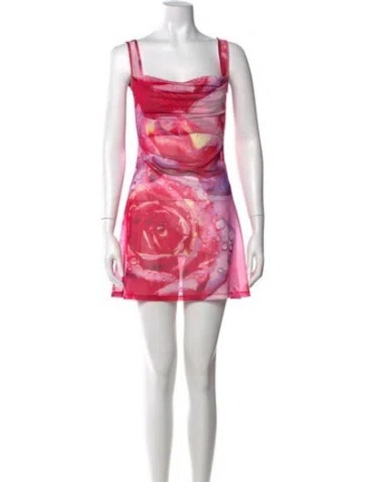Pre-owned Miaou Printed Mini Dress In Pink