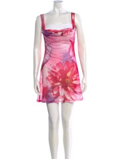 Pre-owned Miaou Printed Mini Dress In Pink