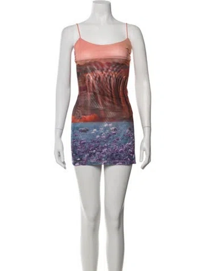 Pre-owned Miaou Printed Mini Dress In Pink
