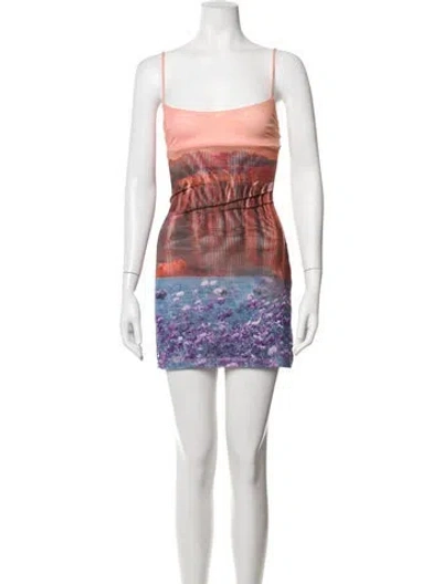 Pre-owned Miaou Printed Mini Dress W/ Tags In Multicolor