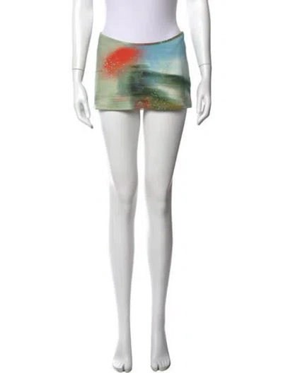 Pre-owned Miaou Printed Mini Skirt In Blue