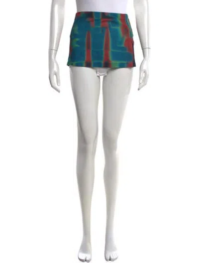 Pre-owned Miaou Printed Mini Skirt In Blue