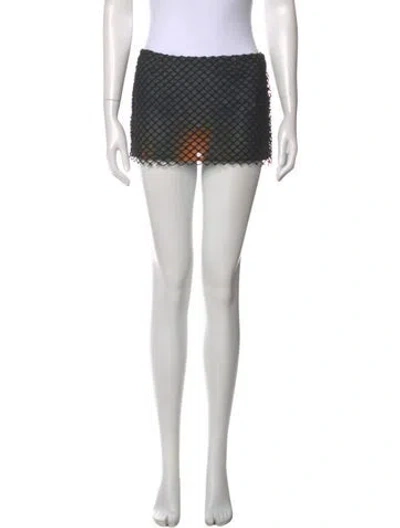 Pre-owned Miaou Printed Mini Skirt In Green