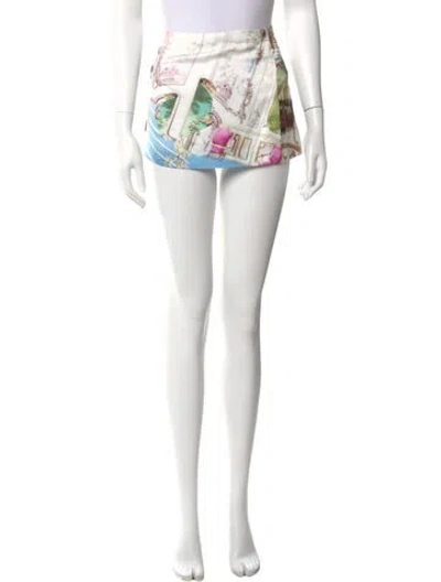 Pre-owned Miaou Printed Mini Skirt In Green