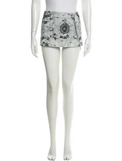 Pre-owned Miaou Printed Mini Skirt In Green