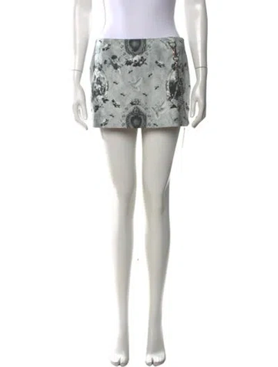 Pre-owned Miaou Printed Mini Skirt In Grey