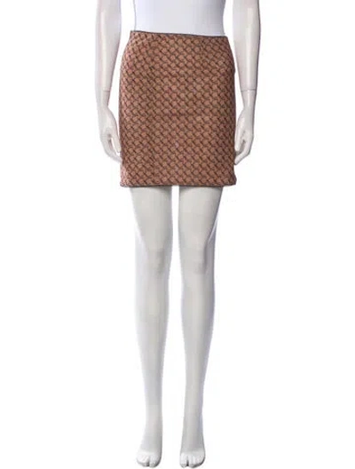Pre-owned Miaou Printed Mini Skirt In Neutral