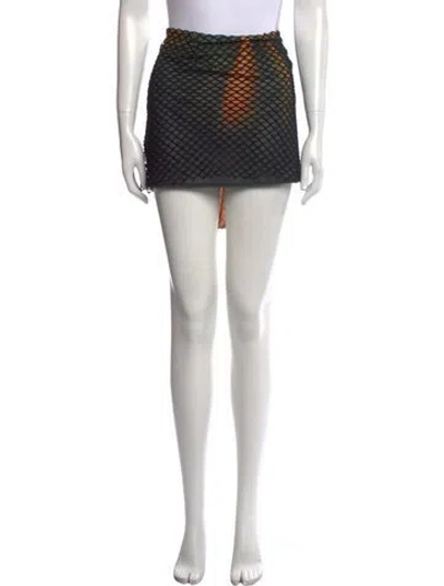 Pre-owned Miaou Printed Mini Skirt In Neutral