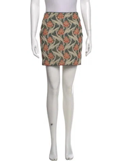 Pre-owned Miaou Printed Mini Skirt In Neutral