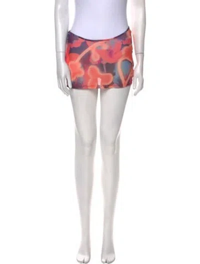Pre-owned Miaou Printed Mini Skirt In Orange
