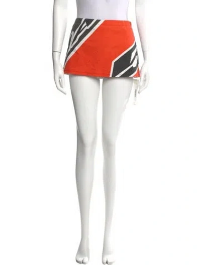 Pre-owned Miaou Printed Mini Skirt In Orange