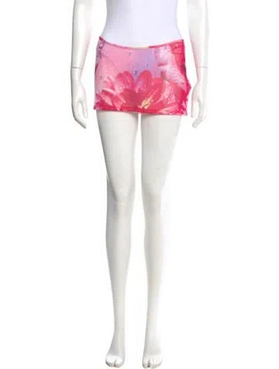Pre-owned Miaou Printed Mini Skirt In Pink