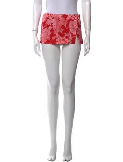 Pre-owned Miaou Printed Mini Skirt In Red
