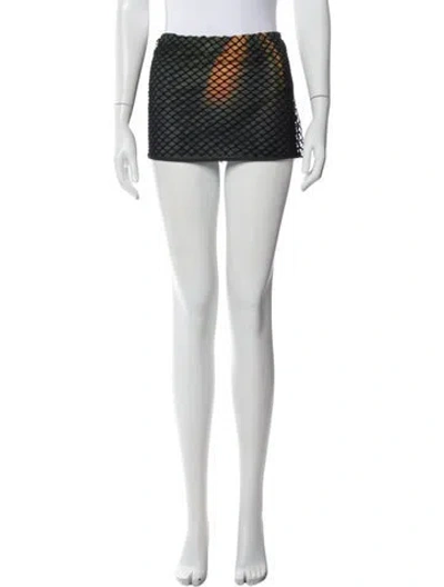 Pre-owned Miaou Printed Mini Skirt In White