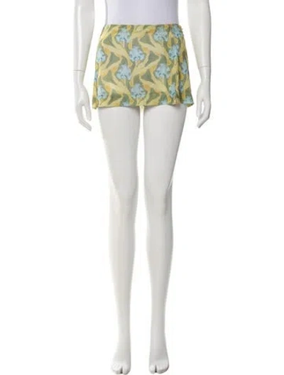 Pre-owned Miaou Printed Mini Skirt In Yellow