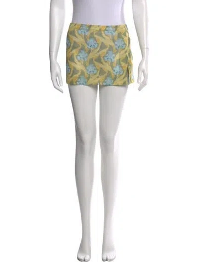 Pre-owned Miaou Printed Mini Skirt In Yellow