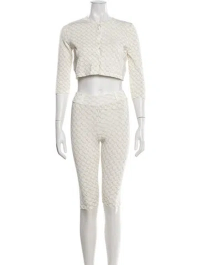 Pre-owned Miaou Printed Pant Set W/ Tags In Neutrals