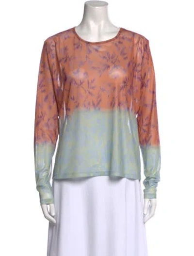 Pre-owned Miaou Printed Scoop Neck Top In Multi