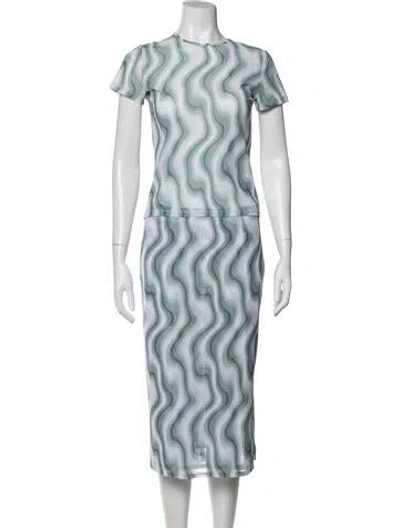 Pre-owned Miaou Printed Set In Green