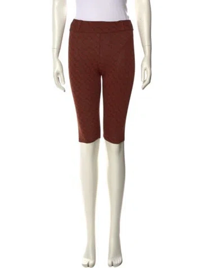 Pre-owned Miaou Printed Skinny Leg Pants In Brown