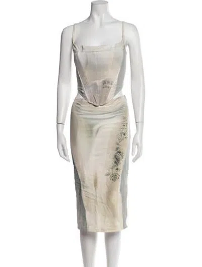 Pre-owned Miaou Printed Skirt Set In Neutrals