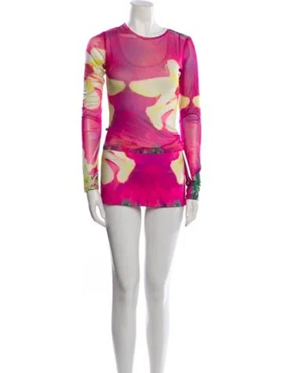 Pre-owned Miaou Printed Skirt Set In Pink