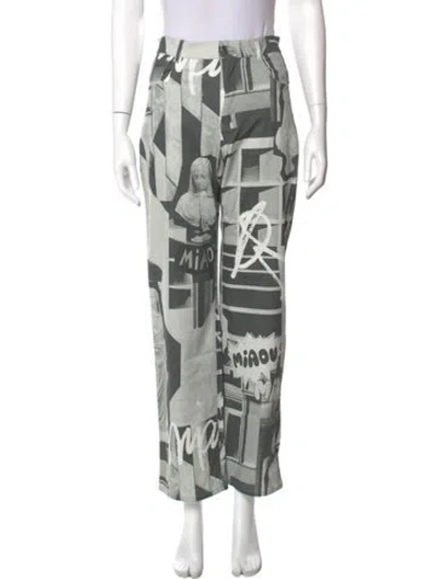 Pre-owned Miaou Printed Straight Leg Pants W/ Tags In Gray