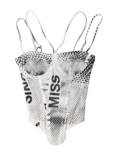 Pre-owned Miaou Printed Strapless Bodysuit W/ Tags In Multi