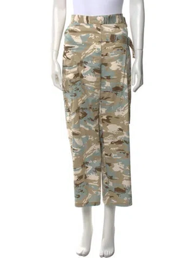 Pre-owned Miaou Printed Wide Leg Pants In Brown