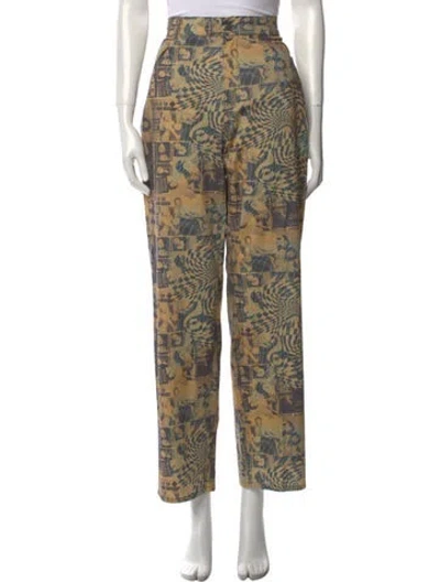 Pre-owned Miaou Printed Wide Leg Pants In Neutral