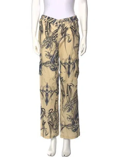Pre-owned Miaou Printed Wide Leg Pants In Neutral
