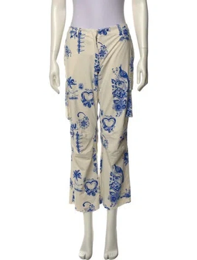 Pre-owned Miaou Printed Wide Leg Pants In Neutral