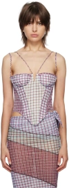 Miaou Purple Hannah Jewett Edition Apex Corset In Bristol Plaid