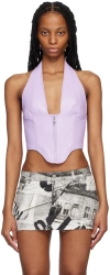 Miaou Mara Corset In Lilac Snakeskin Leat
