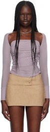 Miaou Purple Iris Long Sleeve T-shirt In Smoke