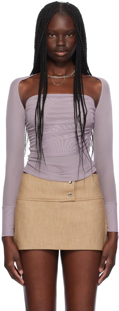 Miaou Purple Iris Long Sleeve T-shirt In Smoke