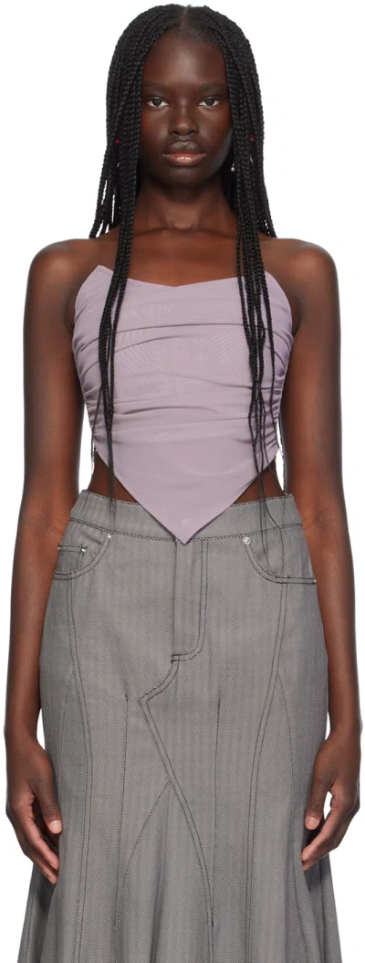 Miaou Purple Poppy Corset In Smoke