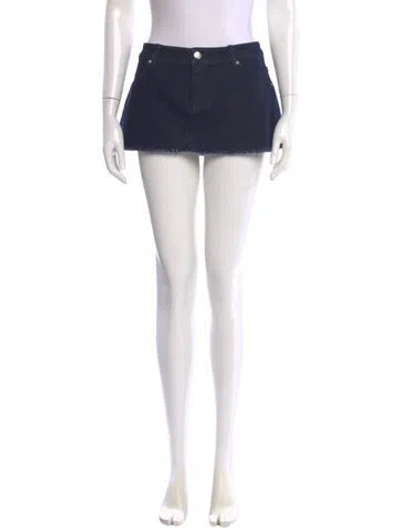 Pre-owned Miaou Raw-edge Trim Mini Skirt In Black