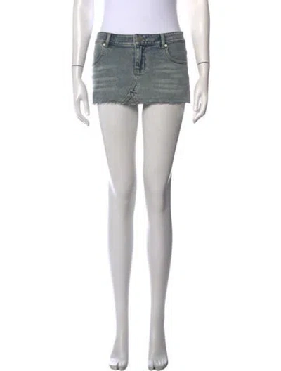 Pre-owned Miaou Raw-edge Trim Mini Skirt W/ Tags In Black