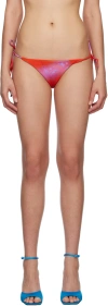 Miaou Red Kauai Bikini Bottoms In Rouge Mudd