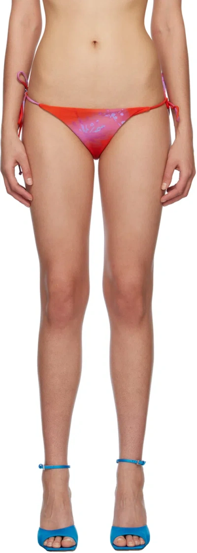 Miaou Red Kauai Bikini Bottoms In Rouge Mudd