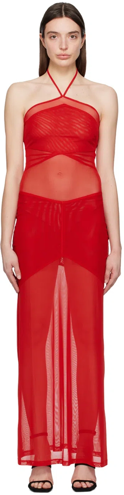 Miaou Red Serena Maxi Dress In Scarlet